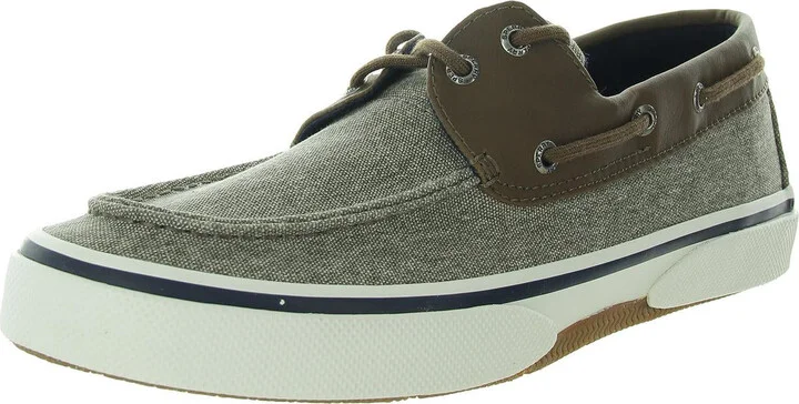 Halyard 2-Eye Mens Lace-Up Canvas Boat Shoes