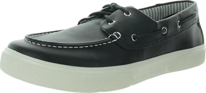Halyard 2-Eye Mens Lace-Up Faux Leather Boat Shoes