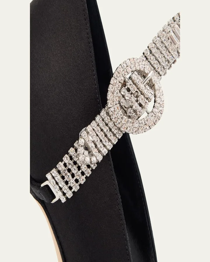 Hamedi Silk Crystal-Buckle Pumps - Image 4