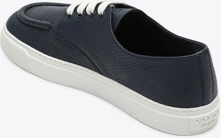 Hammered Leather Lace-Up Sneakers - Image 2