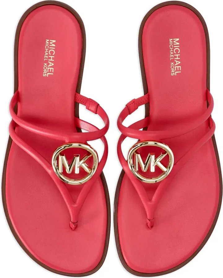 Hampton logo-plaque thong-strap slides - Image 4