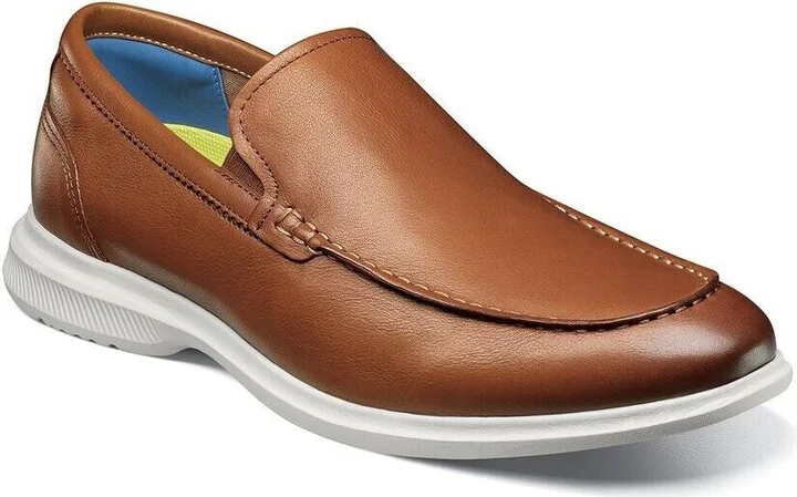 Hamptons 14397-221 Mens 7 Brown Leather Moc Toe Venetian Loafer KHD909