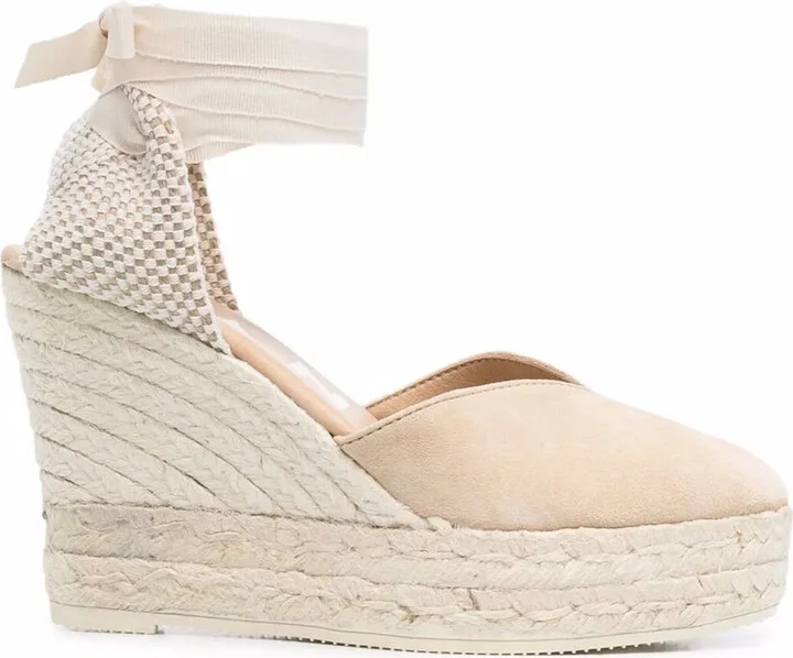 Hamptons lace-up wedge espadrilles