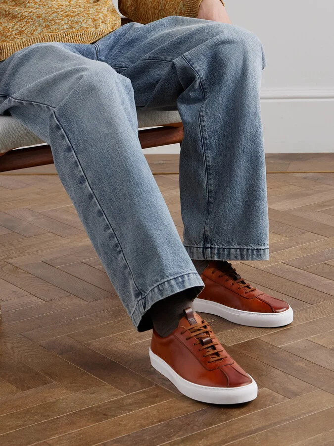 Hand-Painted Leather Sneakers - Image 2