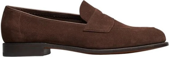 Hand-Stitched Brown Suede College Loafer