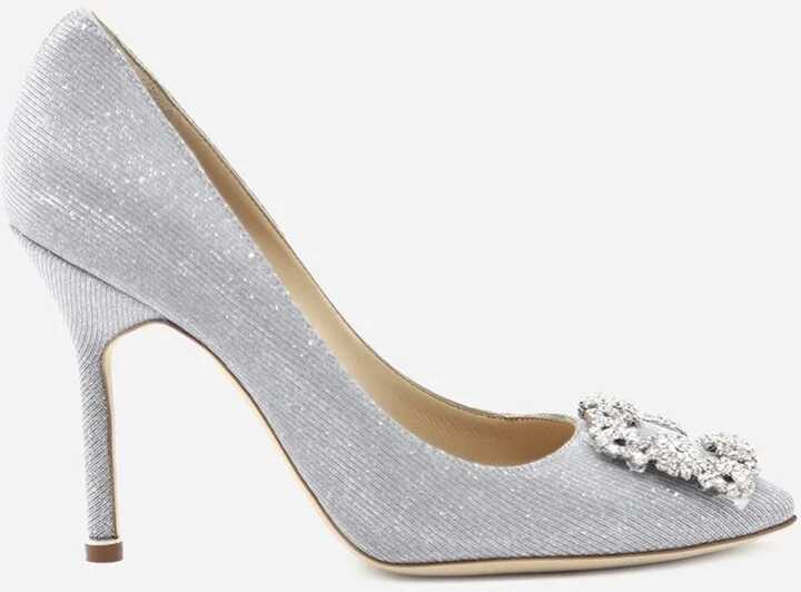 Hangisi 105 Glitter Crystal Buckle Pumps