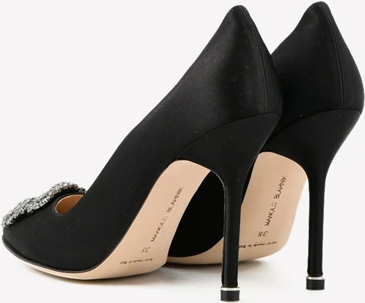 Hangisi 105 Satin FMC Crystal Buckle Pumps - Image 2