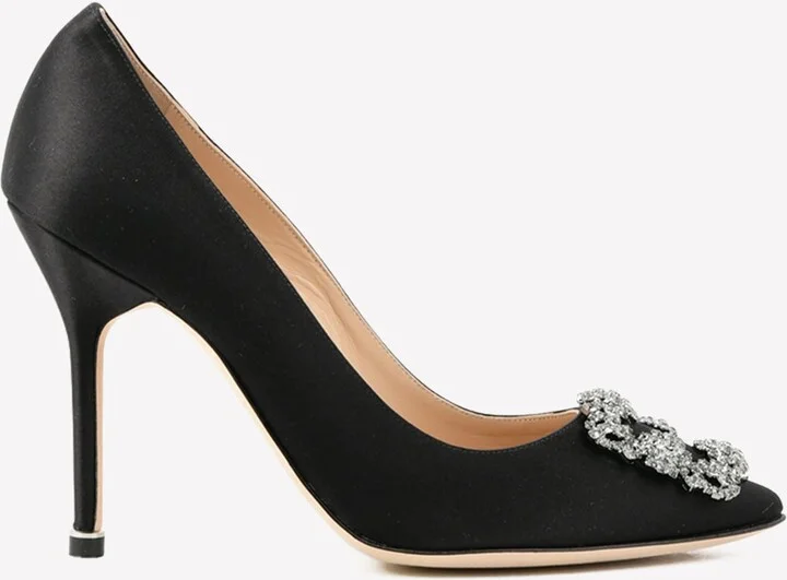 Hangisi 105 Satin FMC Crystal Buckle Pumps