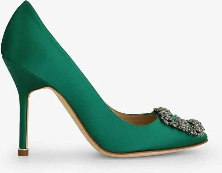 Hangisi 105 Satin Pumps with FMC Crystal Buckle
