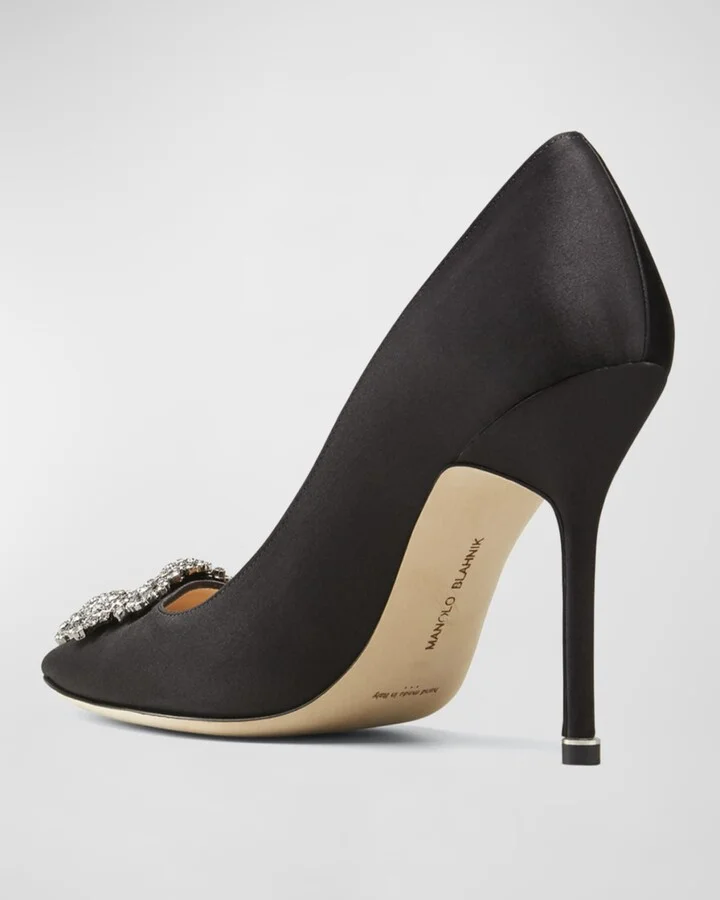 Hangisi 105mm Satin High-Heel Pumps - Image 4