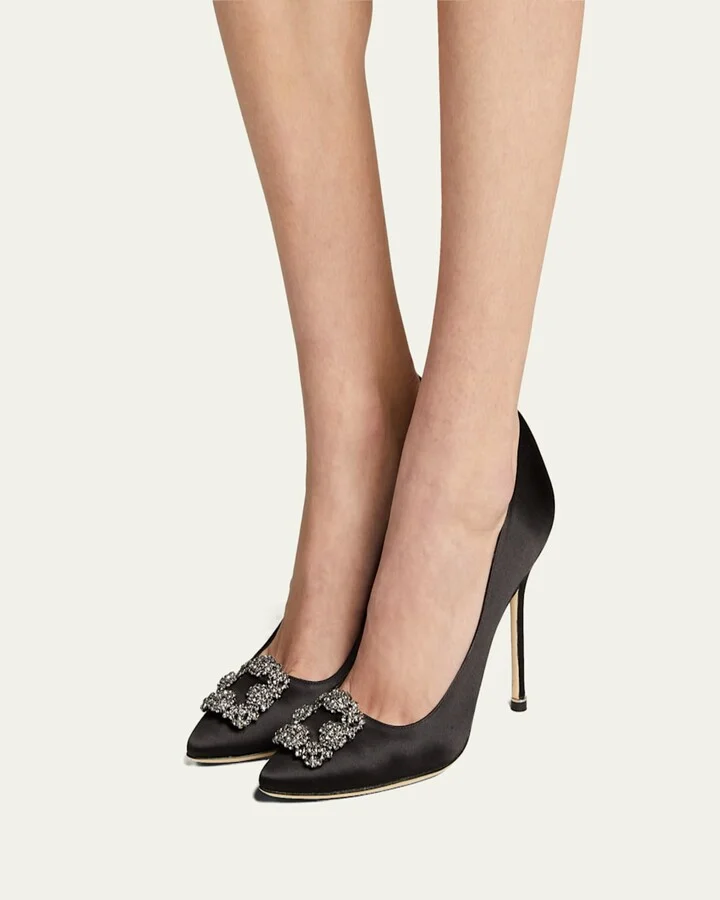 Hangisi 105mm Satin High-Heel Pumps - Image 3