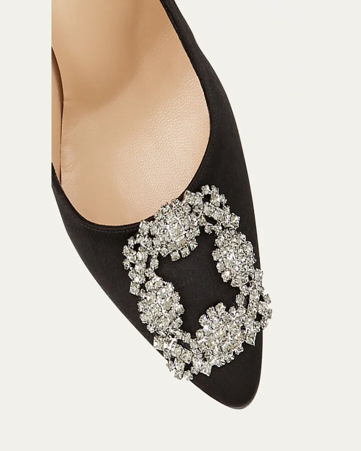 Hangisi 115mm Satin Crystal-Toe Pump - Image 4
