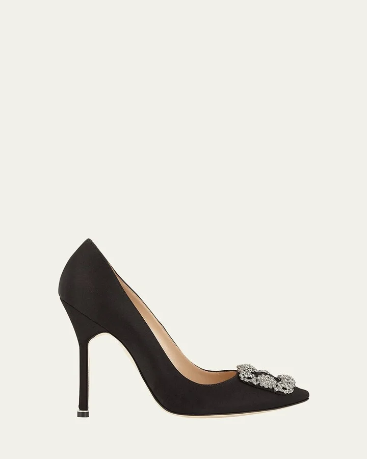 Hangisi 115mm Satin Crystal-Toe Pump