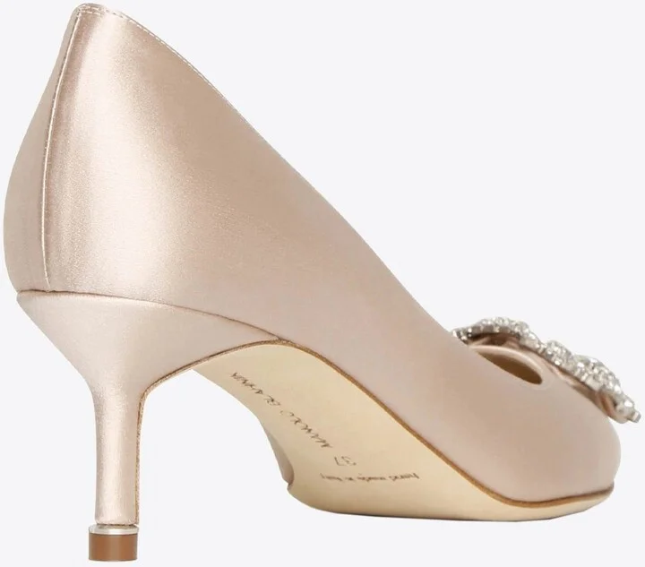 Hangisi 50 CLC Crystal Buckle Satin Pumps - Image 2