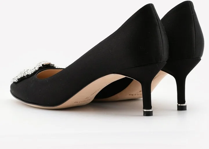 Hangisi 50 CLC Crystal Buckle Satin Pumps - Image 2