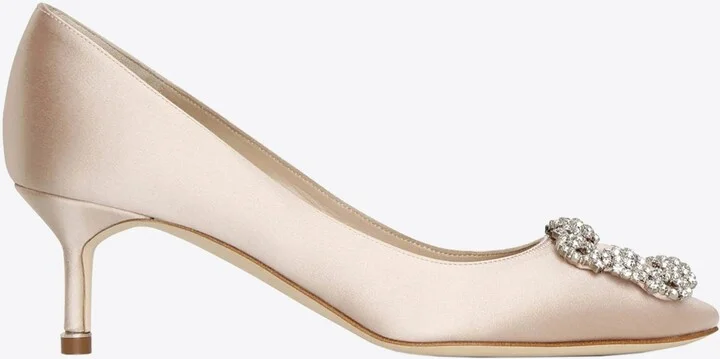 Hangisi 50 CLC Crystal Buckle Satin Pumps