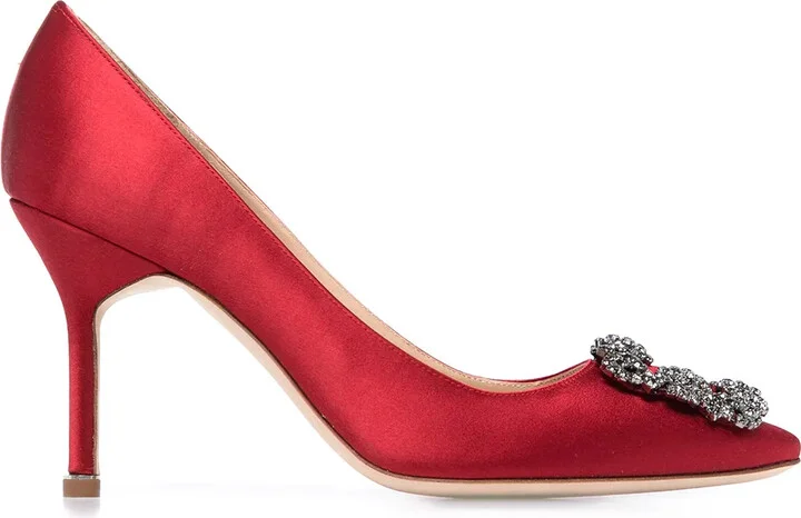 Hangisi 70 crystal-buckled pumps