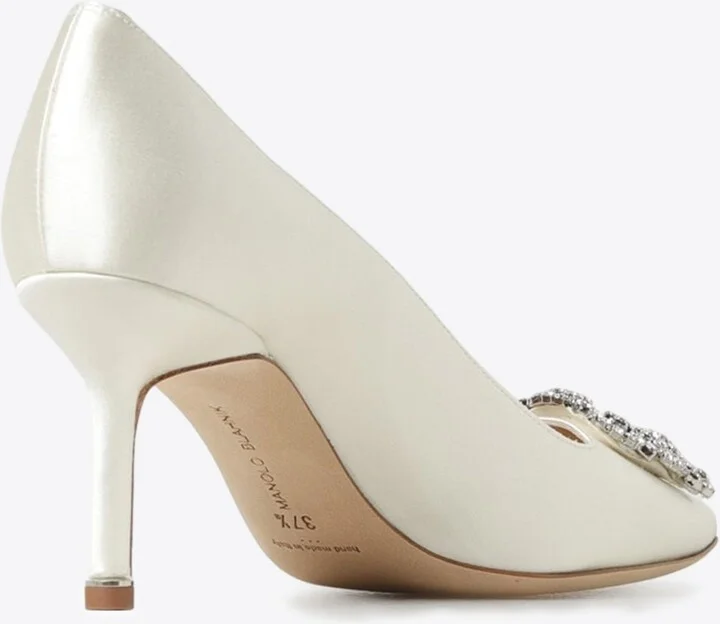 Hangisi 70 Embellished Buckle Satin Pumps - Image 2