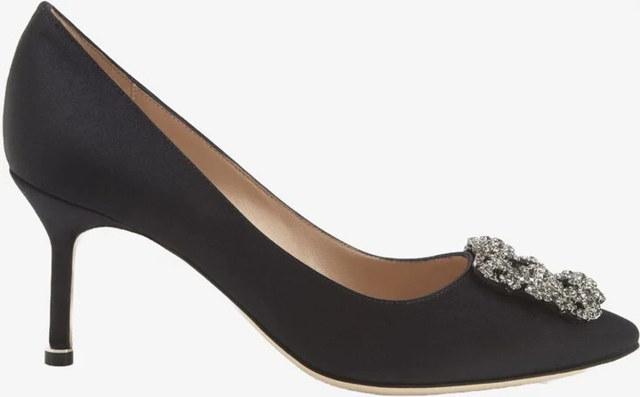 Hangisi 70 FMC Crystal Buckle Satin Pumps