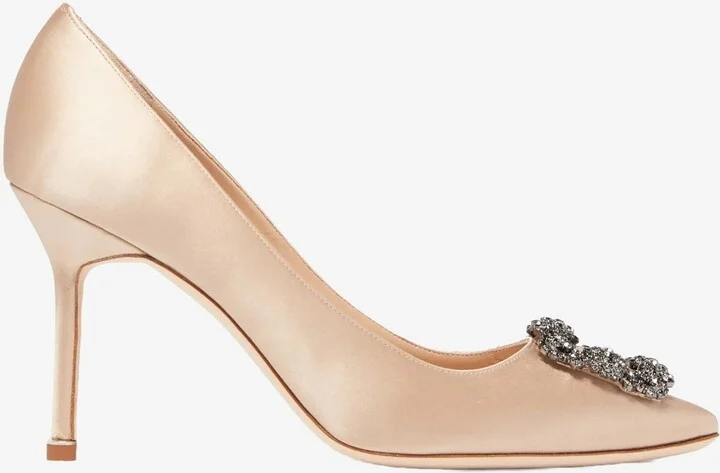 Hangisi 90 Satin Pumps with FMC Crystal Buckle