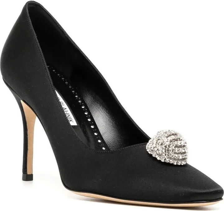 Hangisi 90mm appliqué satin pumps - Image 2