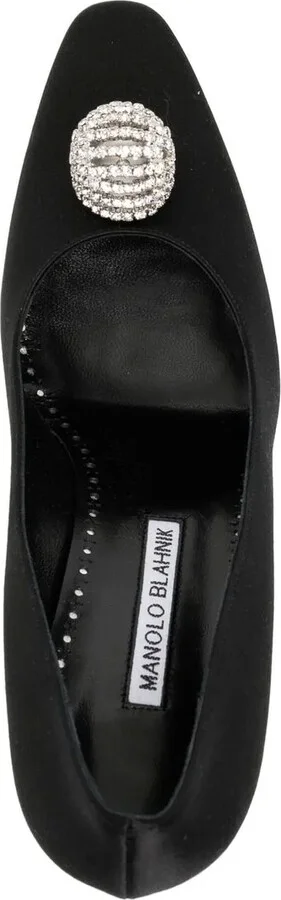 Hangisi 90mm appliqué satin pumps - Image 4