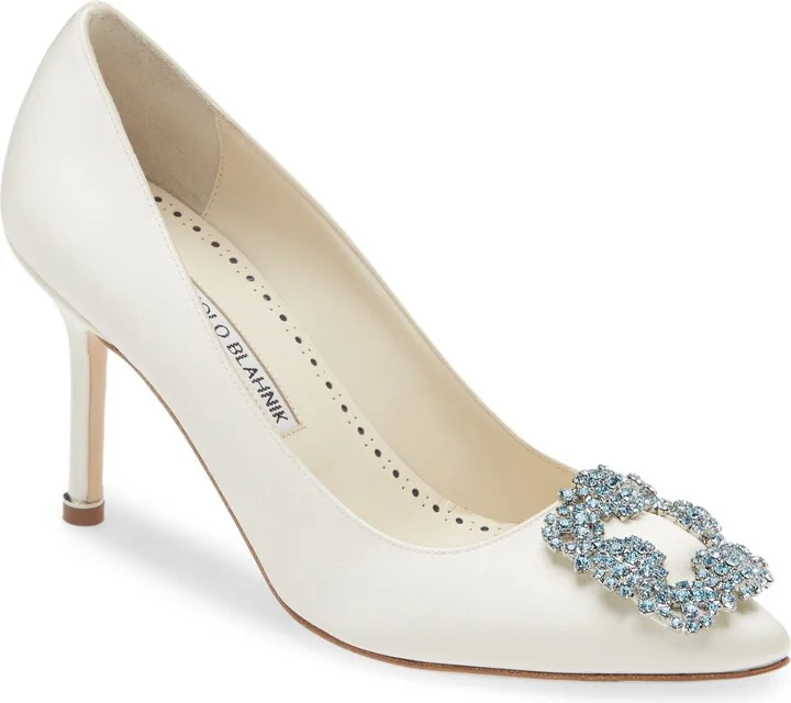 Hangisi Bridal Crystal Buckle Pump