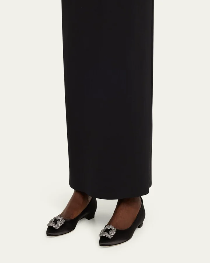 Hangisi Crystal-Buckle Satin Flat - Image 2