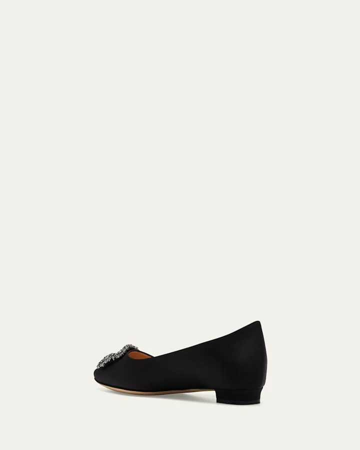Hangisi Crystal-Buckle Satin Flat - Image 10