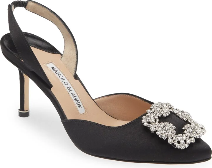 Hangisi Crystal Buckle Slingback Pump