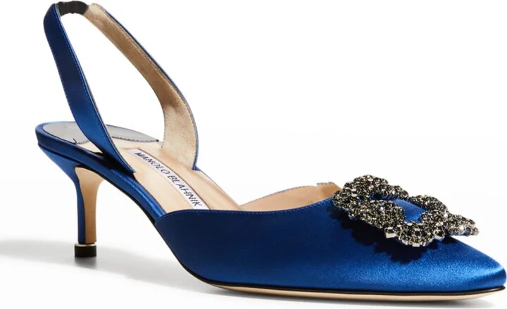 Hangisi Crystal Buckle Slingback Pumps - Image 2