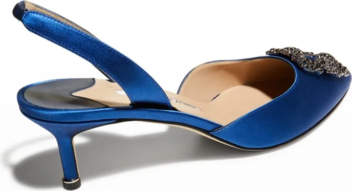 Hangisi Crystal Buckle Slingback Pumps - Image 9