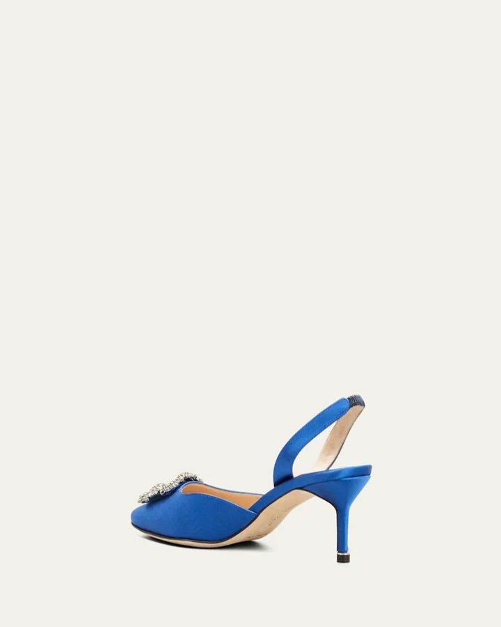 Hangisi Crystal Buckle Slingback Pumps - Image 4