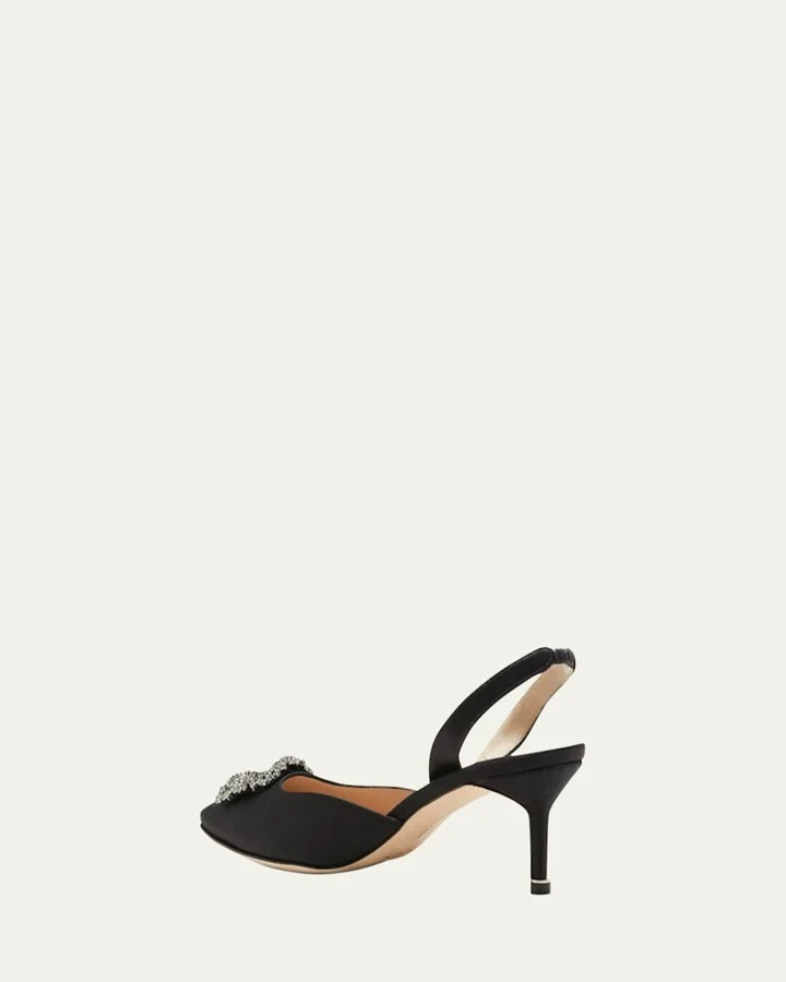 Hangisi Kitten-Heel Satin Slingback Pumps - Image 3