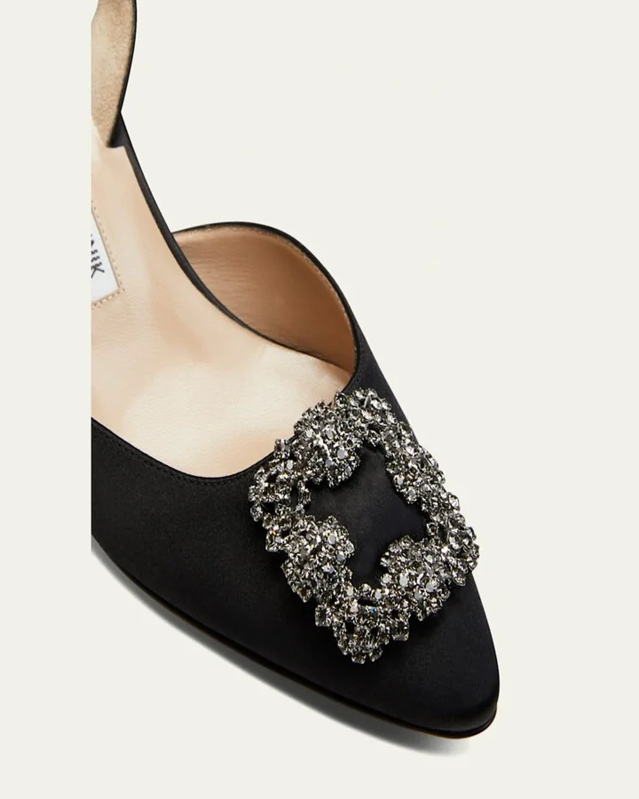 Hangisi Kitten-Heel Satin Slingback Pumps - Image 5