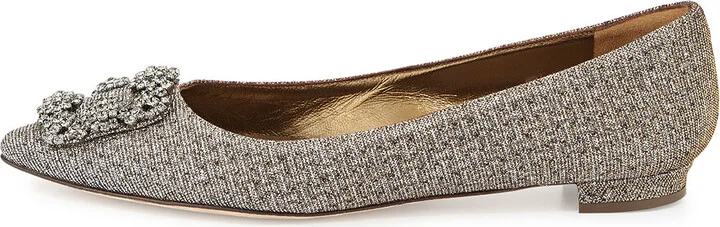 Hangisi Metallic Fabric Buckle Flat - Image 10