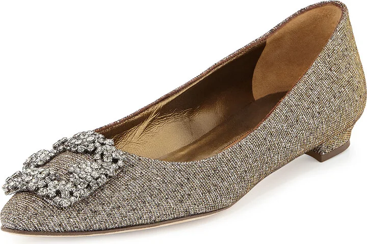 Hangisi Metallic Fabric Buckle Flat - Image 11