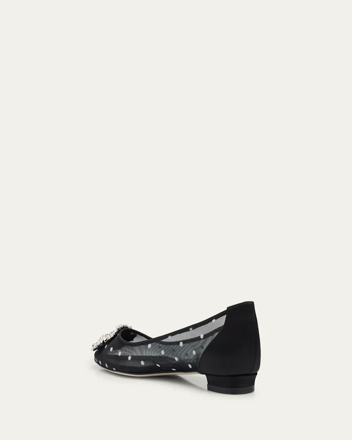 Hangisi Polka-Dot Mesh Ballerina Flats - Image 3