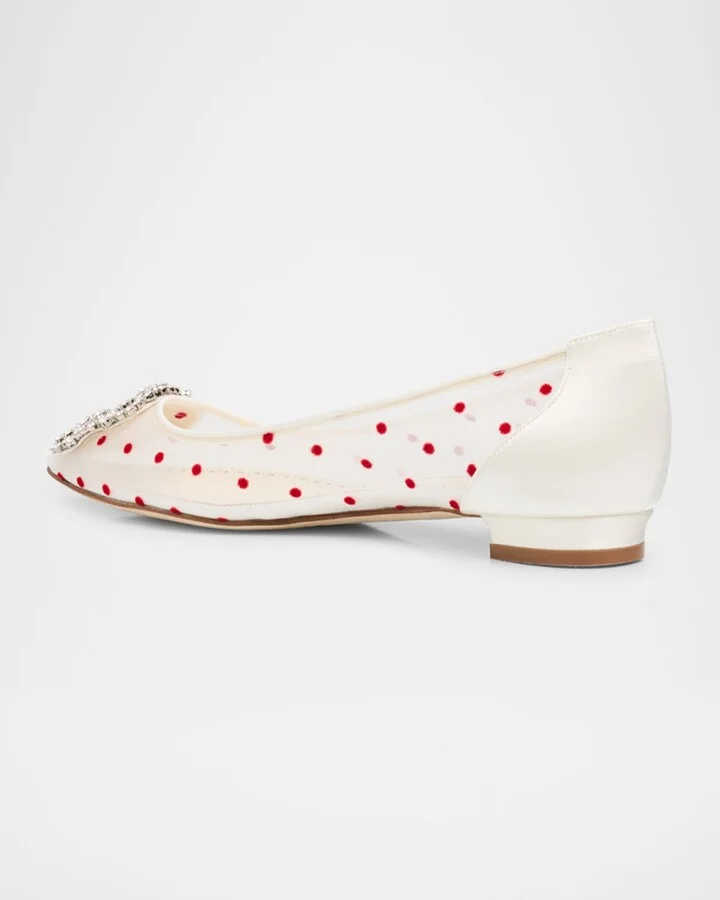 Hangisi Polka-Dot Mesh Ballerina Flats - Image 3