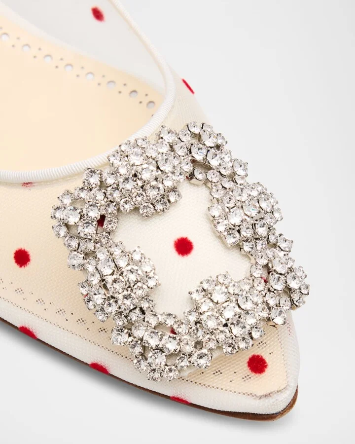 Hangisi Polka-Dot Mesh Ballerina Flats - Image 10
