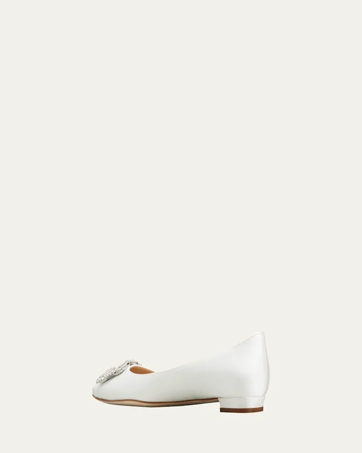 Hangsi Satin Crystal-Buckle Ballerina Flats - Image 3