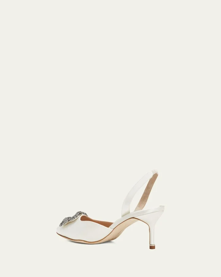 Hangsi Satin Crystal-Buckle Halter Pumps - Image 6