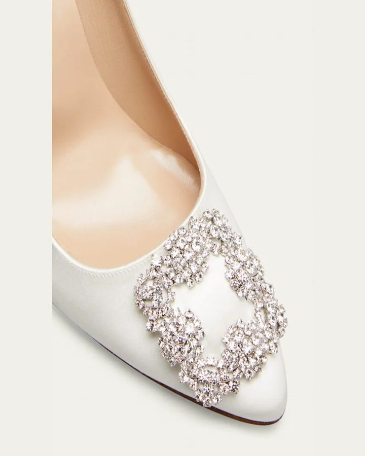 Hangsi Satin Crystal-Buckle Pumps - Image 2