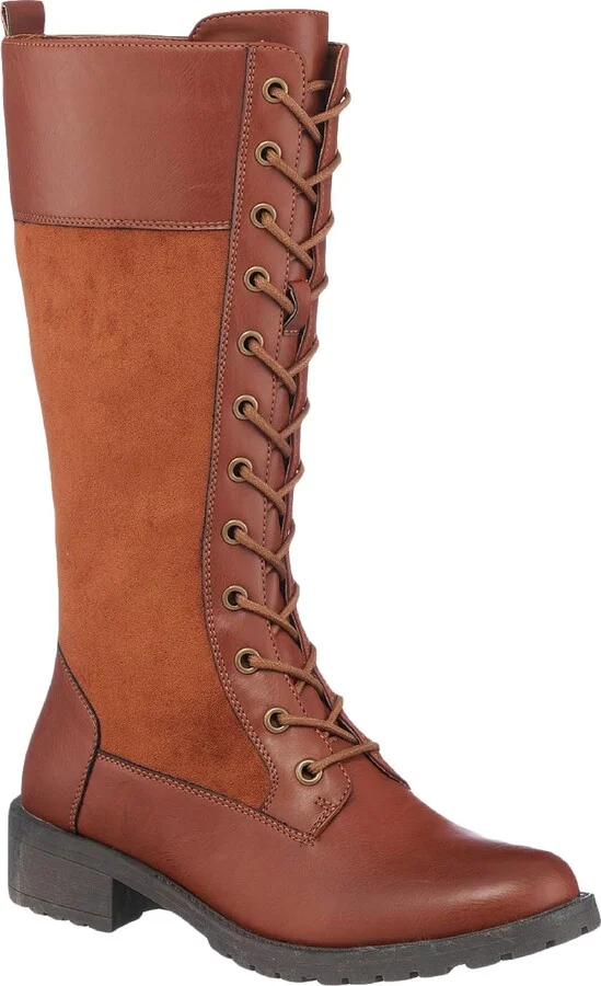 Hanker Womens Cushioned Footbed Mid-Calf Combat & Lace-up Boots