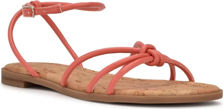 HANKLEE3 Womens Comfort Insole Faux Leather Flatform Sandals