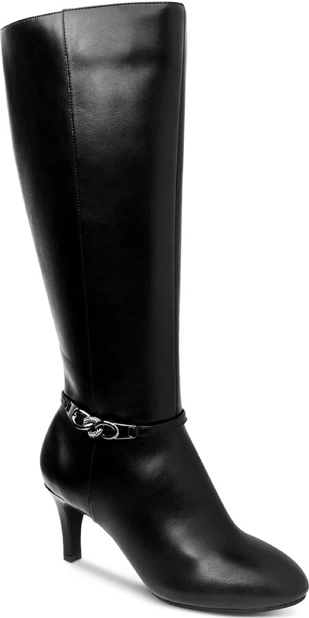 Hanna Womens Faux Leather Tall Mid-Calf Boots