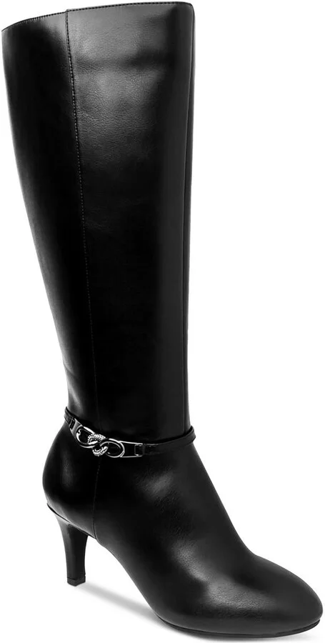 Hanna Womens Leather Tall Mid-Calf Boots