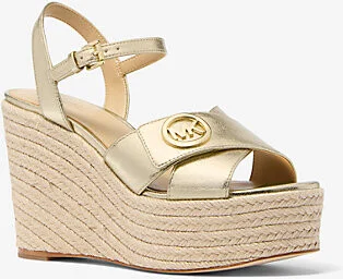 Hannah Metallic Nylon Blend Wedge Sandal
