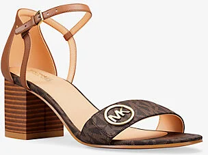 Hannah Signature Logo Block Heel Sandal