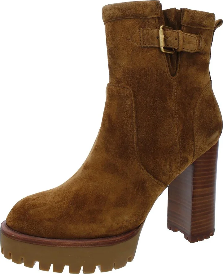 Hannigan Womens Suede Lug Sole Ankle Boots